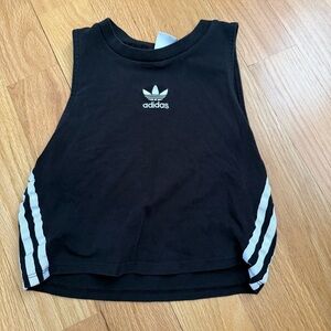 Adidas Black Sleeveless Top with White Accents